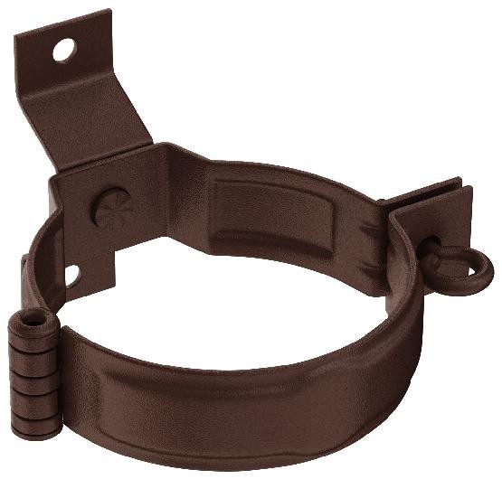 Водосток Aquasistem, Система 150/100 - Декоративный хомут трубы под дерево с комплектом крепления RAL 8017 Коричневый matt купить в Шуе