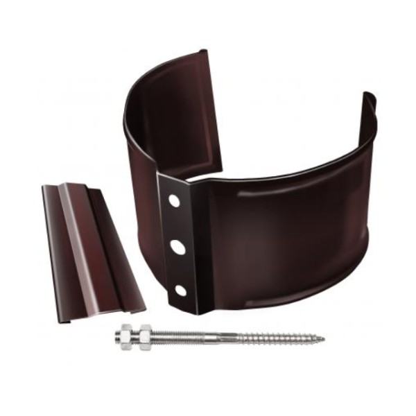 Водосток Grand Line 125x90 – Хомут трубы (на кирпич) RAL 8017 купить в Шуе