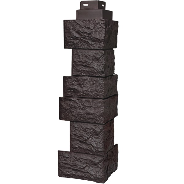 Цокольный сайдинг FineBer – Серия “Дикий камень”, Угол наружный, Коричневый купить в Шуе Цокольный сайдинг FineBer – Серия “Дикий камень”, Угол наружный, Коричневый купить в Шуе