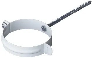 Водосток Альта-Профиль Метал – Хомут трубы металлический (белый) купить в Шуе Водосток Альта-Профиль Метал – Хомут трубы металлический (белый) купить в Шуе