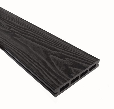 Террасная доска из ДПК Terrapol Смарт 3D Пустотелая с пазом Черное дерево