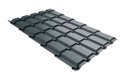 Металлочерепица GL квадро профи 0,45 Drap RAL 7016 антрацитово-серый