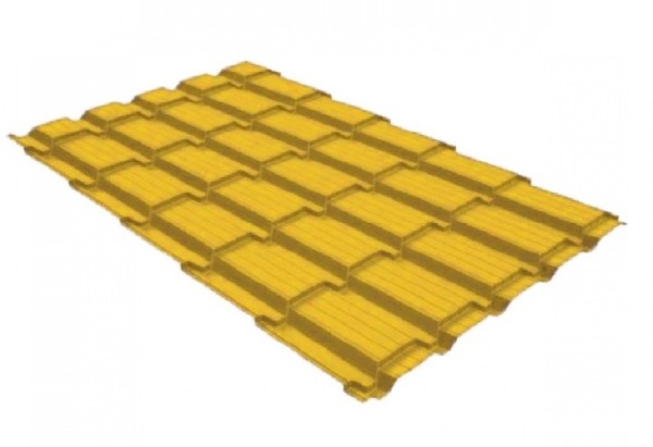 Металлочерепица GL квадро профи 0,45 PE RAL 1018 купить в Шуе Металлочерепица GL квадро профи 0,45 PE RAL 1018 купить в Шуе