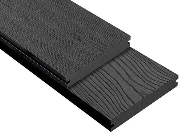 Террасная доска ДПК Outdoor 3D полнотелая STORM/OCEAN BLACK черная купить в Шуе