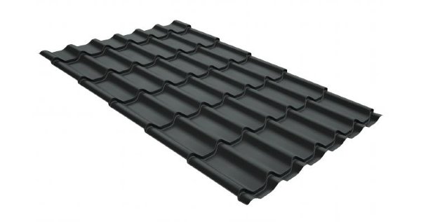 Металлочерепица классик GL 0,5 GreenCoat Pural Matt RR 23 темно-серый (RAL 7024 мокрый асфальт) купить в Шуе Металлочерепица классик GL 0,5 GreenCoat Pural Matt RR 23 темно-серый (RAL 7024 мокрый асфальт) купить в Шуе