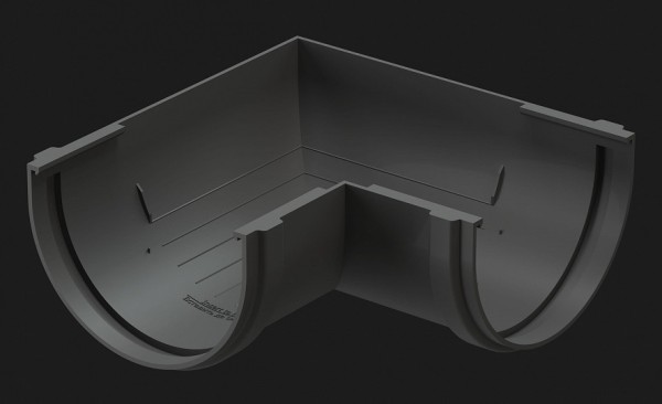 Угол желоба универсал 90˚ Docke Premium ПВХ - Графит купить в Шуе Угол желоба универсал 90˚ Docke Premium ПВХ - Графит купить в Шуе