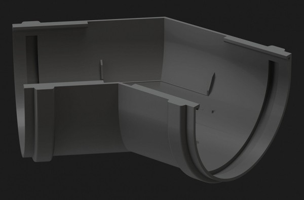 Угол желоба универсал 135˚ Docke Premium ПВХ - Графит купить в Шуе Угол желоба универсал 135˚ Docke Premium ПВХ - Графит купить в Шуе