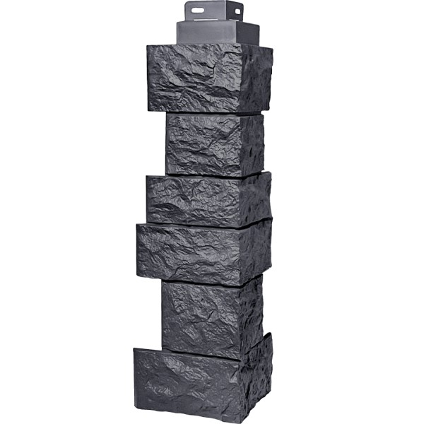 Цокольный сайдинг FineBer – Серия “Дикий камень”, Угол наружный, Асфальт купить в Шуе Цокольный сайдинг FineBer – Серия “Дикий камень”, Угол наружный, Асфальт купить в Шуе