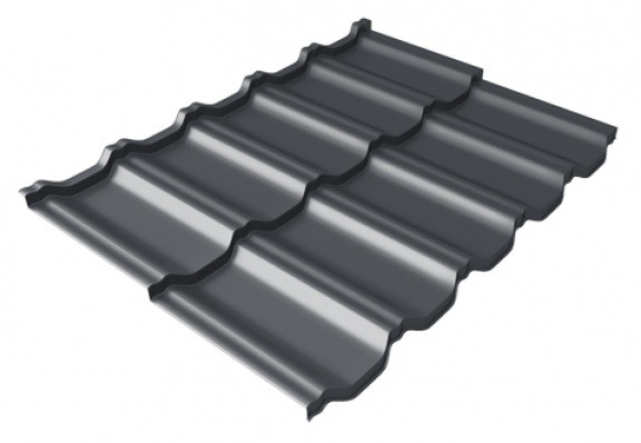 Металлочерепица модульная Квинта Uno Grand Line c 3D резом 0,5 Satin Мatt RAL 7024 мокрый асфальт купить в Шуе Металлочерепица модульная Квинта Uno Grand Line c 3D резом 0,5 Satin Мatt RAL 7024 мокрый асфальт купить в Шуе