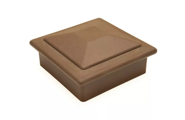 Крышка верхняя фигурная ПВХ для столба Deckart 100х100 Шоколад купить в Шуе Крышка верхняя фигурная ПВХ для столба Deckart 100х100 Шоколад купить в Шуе