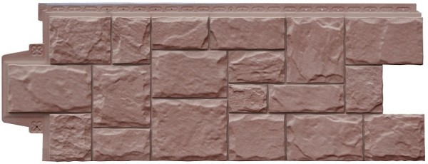 Фасадная панель Grand Line Крупный Камень Элит Миндаль купить в Шуе