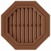Восьмиугольная фронтонная вентиляционная решётка, Коричневая купить в Шуе