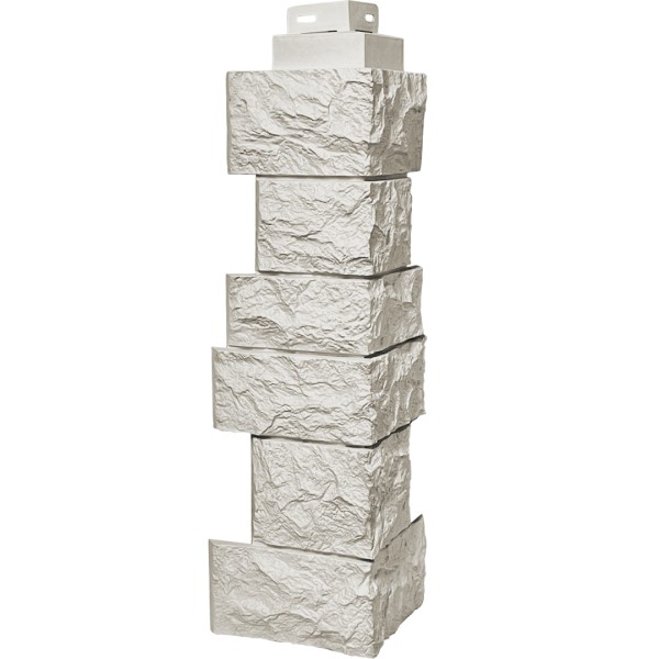 Цокольный сайдинг FineBer – Серия “Дикий камень”, Угол наружный, Жемчуг купить в Шуе Цокольный сайдинг FineBer – Серия “Дикий камень”, Угол наружный, Жемчуг купить в Шуе