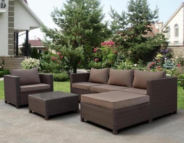 Комплект мебели AFINA плетеной из иск. ротанга YR821A Brown/Beige купить в Шуе Комплект мебели AFINA плетеной из иск. ротанга YR821A Brown/Beige купить в Шуе