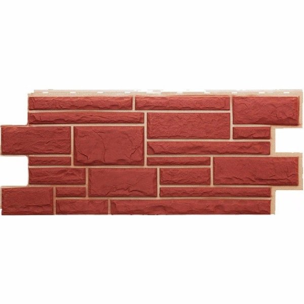 Фасадная панель Техоснастка, Камень Дикий, Красный купить в Шуе Фасадная панель Техоснастка, Камень Дикий, Красный купить в Шуе
