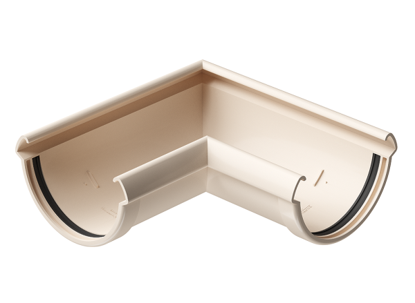 Угол желоба 90° Docke Lux ПВХ Латте купить в Шуе Угол желоба 90° Docke Lux ПВХ Латте купить в Шуе