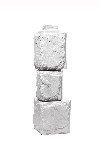 Угол Фасайдинг Серия «Камень крупный»  Мелованный белый купить в Шуе Угол Фасайдинг Серия «Камень крупный»  Мелованный белый купить в Шуе