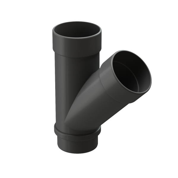 Тройник 45˚ для водосточной трубы Docke Lux ПВХ - Графит купить в Шуе Тройник 45˚ для водосточной трубы Docke Lux ПВХ - Графит купить в Шуе