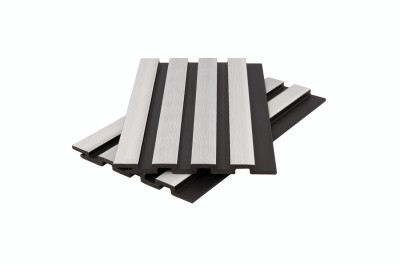 Стеновая панель брусковая двухцветная co-extrusion, white