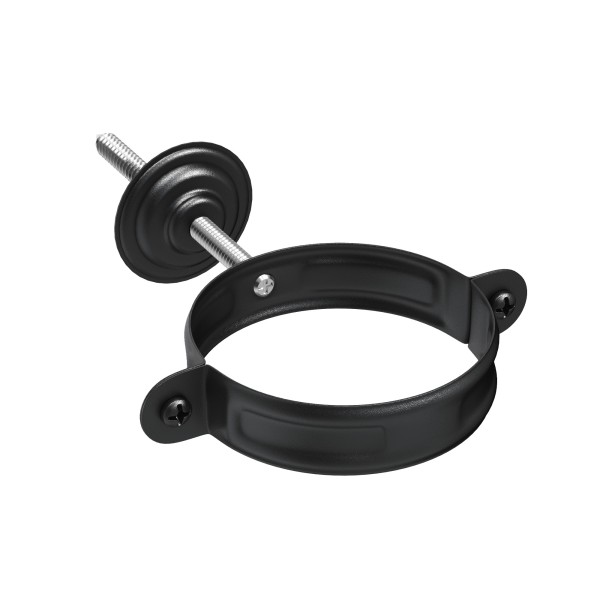 Водосток Aquasistem, система 125x90 - Комплект крепления трубы RAL 9005 Чёрный купить в Шуе Водосток Aquasistem, система 125x90 - Комплект крепления трубы RAL 9005 Чёрный купить в Шуе