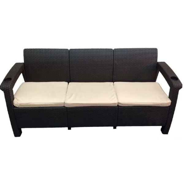 Трёхместный диван  Yalta Sofa 3 Seat венге купить в Шуе Трёхместный диван  Yalta Sofa 3 Seat венге купить в Шуе