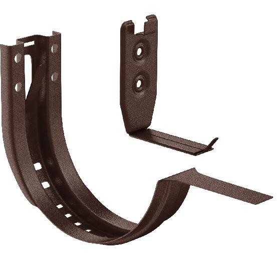 Водосток Aquasistem, Система 125x90 - Крюк крепления желоба короткий регулируемый RAL 8017 Коричневый matt купить в Шуе