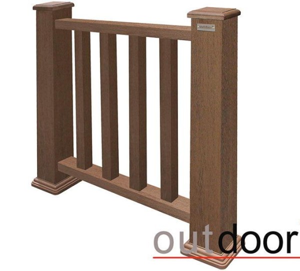 Ограждение из ДПК Outdoor Классик 3D STORM коричневый микс купить в Шуе Ограждение из ДПК Outdoor Классик 3D STORM коричневый микс купить в Шуе