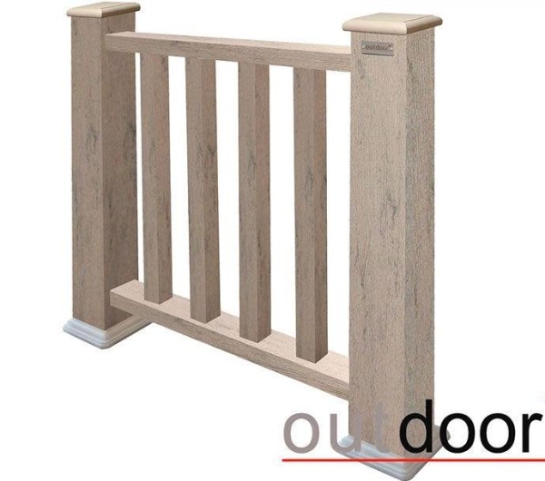 Ограждение из ДПК Outdoor Классик 3D STORM серый микс купить в Шуе Ограждение из ДПК Outdoor Классик 3D STORM серый микс купить в Шуе