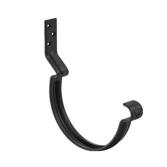 Водосток Aquasistem, система 125x90 - Крюк крепления желоба короткий RAL 9005 Чёрный купить в Шуе