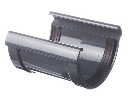 Соединитель желоба Docke Lux ПВХ - Графит купить в Шуе Соединитель желоба Docke Lux ПВХ - Графит купить в Шуе