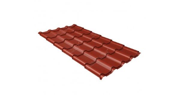 Металлочерепица камея 0,5 Satin RAL 3009 оксидно-красный купить в Шуе