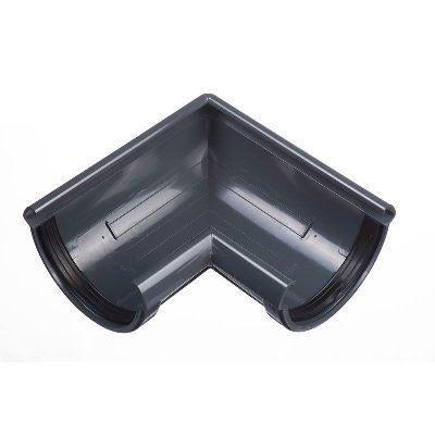 Угол желоба универсальный 90° Docke Lux ПВХ - Графит купить в Шуе Угол желоба универсальный 90° Docke Lux ПВХ - Графит купить в Шуе