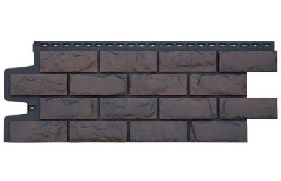 Фасадные панели Grand Line Колотый Камень Трюфель, Шов черный