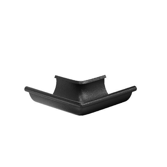 Водосток Aquasistem, система 125x90 - Угол желоба, наружный 90° RAL 9005 Чёрный купить в Шуе