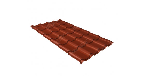 Металлочерепица камея 0,5 Satin RAL 8004 терракота купить в Шуе