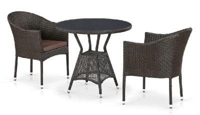 Комплект плетеной мебели AFINA из иск. ротанга T707ANS/Y350-W53 Brown 2Pcs