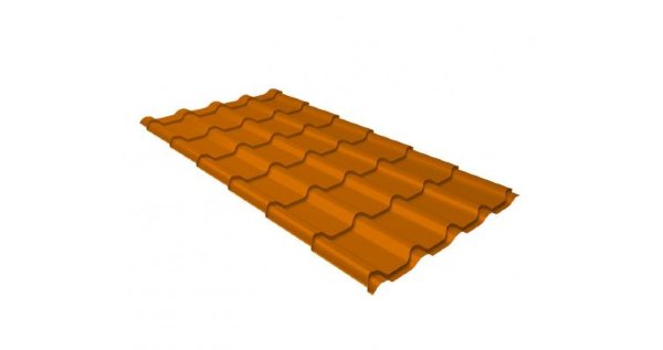 Металлочерепица камея 0,45 PE RAL 2004 оранжевый купить в Шуе