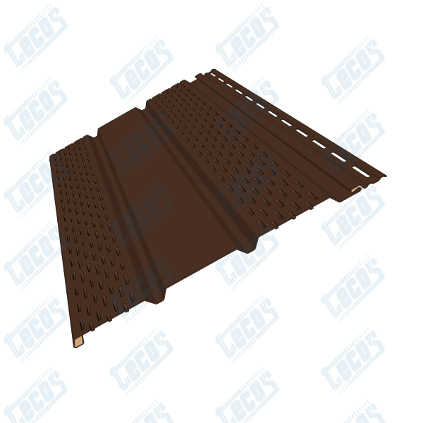 Софит к сайдингу ПЕРФОРАЦИЯ ПО БОКАМ TECOS ТЁМНЫЙ-КАШТАН купить в Шуе