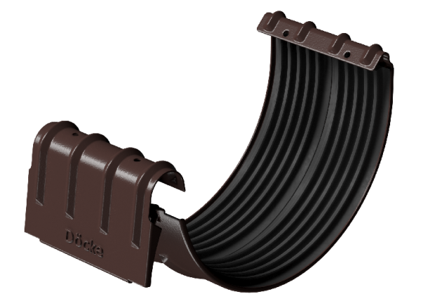 Соединитель желобов D125 Döcke STAL PREMIUM Шоколад, (RAL 8019) купить в Шуе