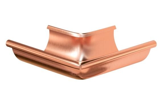 Водосток Aquasistem, система 150/100 - Угол желоба наружный медный 90° купить в Шуе