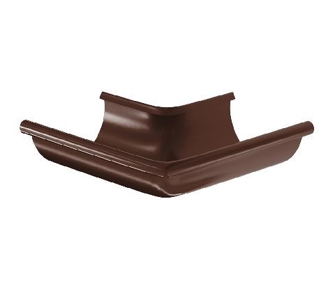 Водосток Aquasistem, система 125x90 - Угол желоба, наружный 90° RAL 8017 Коричневый купить в Шуе