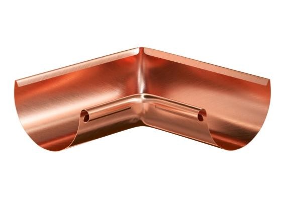 Водосток Aquasistem, система 150/100 - Угол желоба внутренний медный 90° купить в Шуе