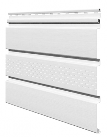 Софит ламинированный VOX UNICOLOR с центральной перфорацией, Белый купить в Шуе Софит ламинированный VOX UNICOLOR с центральной перфорацией, Белый купить в Шуе